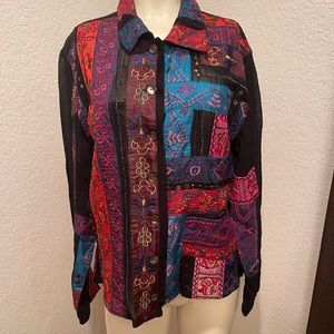 Chico’s Patchwork Sequin Jacket Shirt